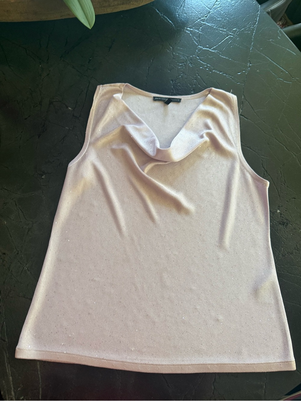 White House Black Market Light Lavender Sleeveless Draped Cowl Top - Picture 10 of 10